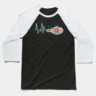 Kawaii - Heartbeat swimming Albino Axalotl Baseball T-Shirt